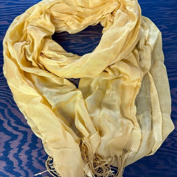Mustard Color Fashion Scarf. Nearly 80” Long (1006) - Picture 1 of 6